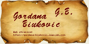 Gordana Biuković vizit kartica